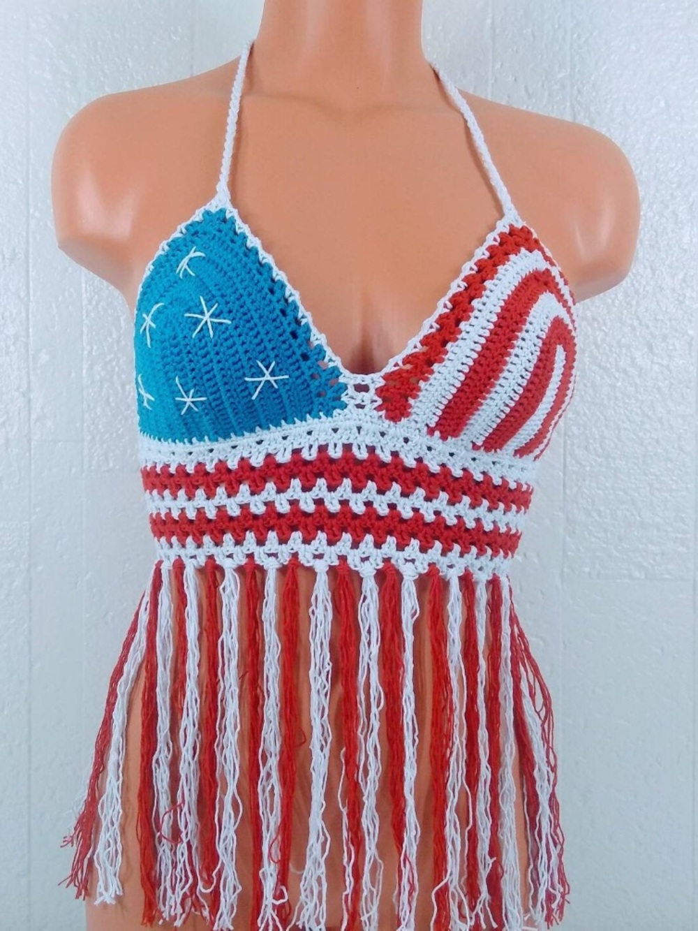 American flag crochet top